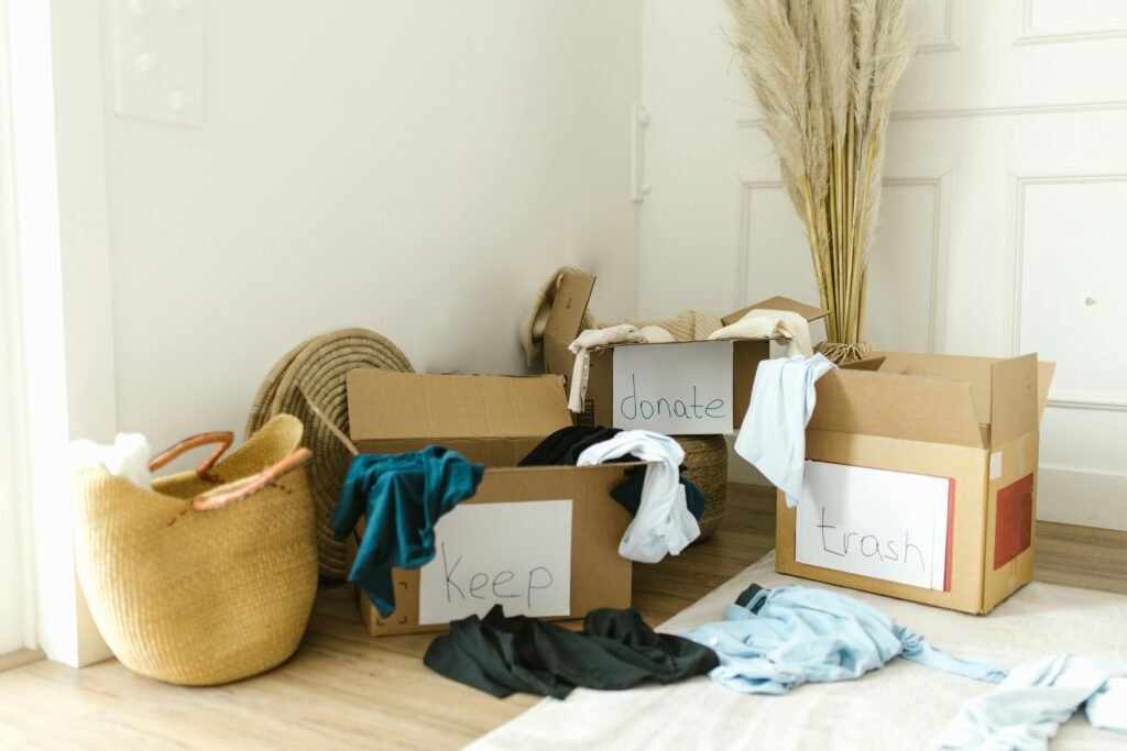 gently donating items during a mindful post-holiday declutter